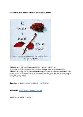 (Read) If Only I Had Told Her By _ (Laura Nowlin).pdf